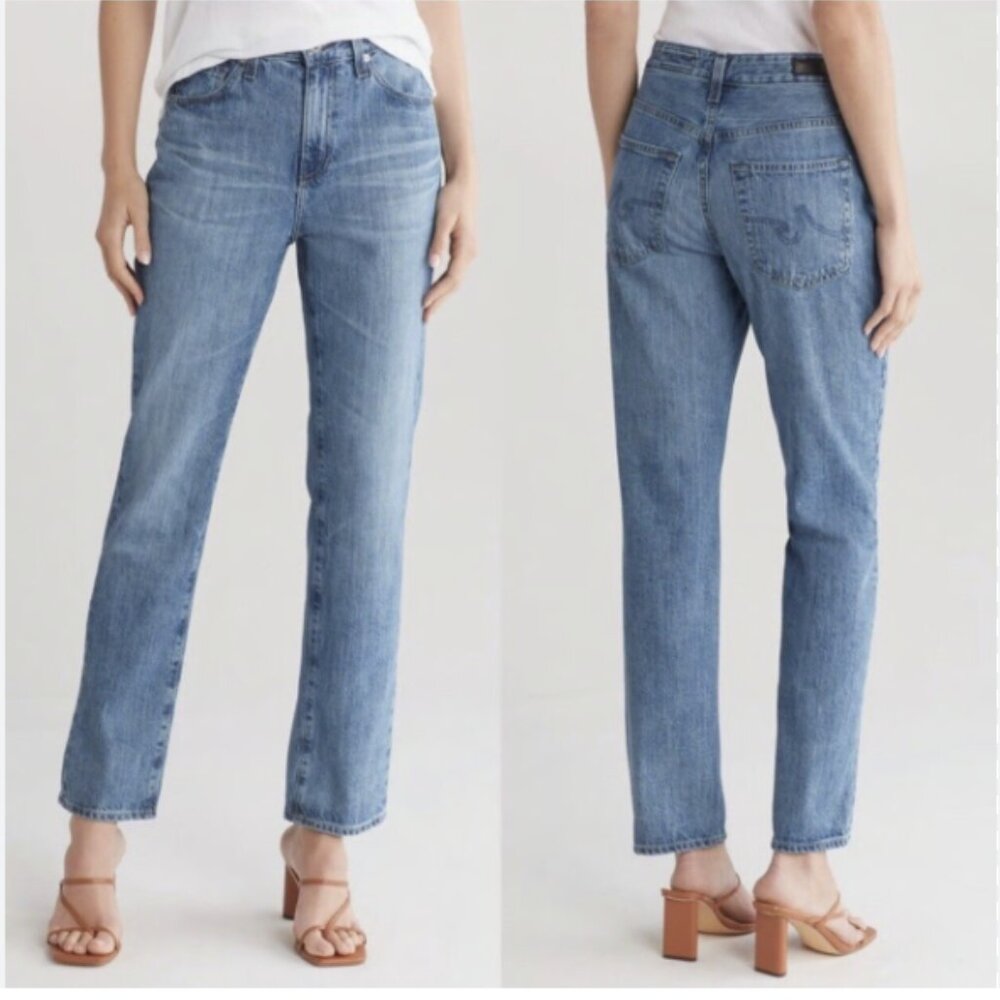 AG Adriana Goldschmied ~ Saige High Waisted Straight Leg Denim Jeans 30 x 29